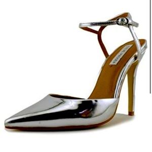 Steve Madden silver pointed toe heels